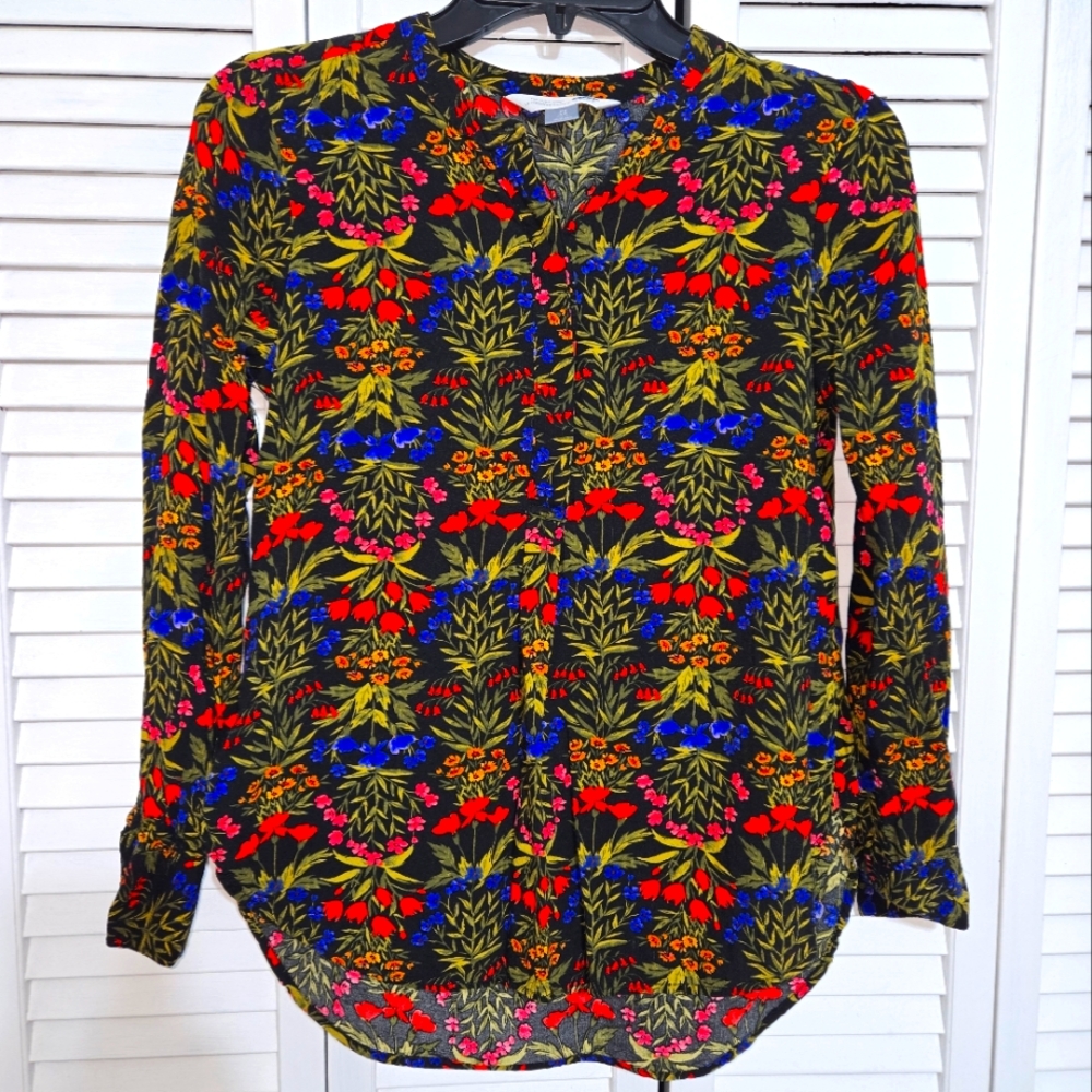 Old Navy Women's XS Petite Floral The Tunic Shirt